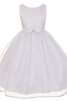 Robe de cortège enfant ligne a manche nulle avec nœud col u profond - 1