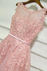 Vestido de Fiesta de Corte Recto en Encaje de Natural de Encantador - 3