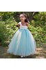 Robe de cortège enfant avec ruban arrivée au cheville de lotus textile en tulle avec nœud - 1