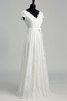 Abito da Sposa A Terra Cerniera in Pizzo con Piega Semplice con Manica Corte - 4