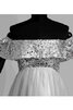Robe de bal facile moderne avec perle de traîne courte avec manche courte - 5