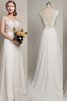 Sweep train A-Line Zeitloses Prächtiges Brautkleid mit Schaufel Ausschnitt - 1