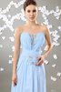 Abito da Sera Cuore con Spacco Davanti in Chiffon con Perline - 4