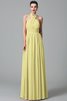 Robe demoiselle d'honneur a-ligne de princesse de lotus de dos nu avec chiffon - 10