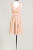 Robe demoiselle d'honneur bref v encolure avec sans manches ligne a - 9