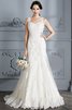 Robe de mariée naturel de traîne moyenne manche nulle de sirène au bord de la mer - 3