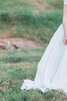 Robe de mariée naturel avec manche courte de lotus en taffetas ligne a - 3