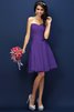 Normale Taille Drapiertes Mini Brautjungfernkleid mit Herz-Ausschnitt mit Plissierungen - 24