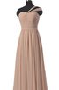 Robe demoiselle d'honneur plissage naturel jusqu'au sol avec chiffon ruché - 2