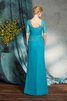 Natürliche Taile Chiffon Ärmelloses Bateau Bodenlanges Brautmutterkleid - 2