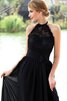 Vestido de Noche de Corte-A de Plisado de Sin mangas de Escote halter - 4