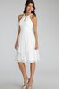 Chiffon Juwel Ausschnitt kurzes Brautjungfernkleid mit Perlen - 8
