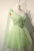 Abito Homecoming Senza Maniche con Fiore monospalla A-Line mini in Tulle - 2