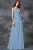 Ärmelloses A-Linie Chiffon Reißverschluss Bodenlanges Brautjungfernkleid - 17