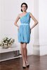 Ärmelloses Enganliegendes Plissiertes Normale Taille Mini Cocktailkleid - 1