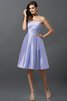 Robe demoiselle d'honneur courte naturel manche nulle a-ligne au niveau de genou - 17