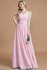Abito da Damigella Senza Maniche Naturale in Chiffon Principessa A-Line - 28