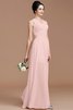 Robe demoiselle d'honneur naturel en chiffon avec zip de princesse au niveau de cou - 27