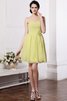 Chiffon Drapiertes Ärmelloses Mini Brautjungfernkleid mit Herz-Ausschnitt - 8
