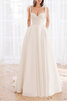 Robe de mariée bretelles spaghetti poches en satin de traîne courte adorable - 1