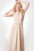 Robe demoiselle d'honneur romantique avec zip a-ligne avec ruban manche nulle - 2