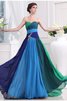 Ärmelloses Sweep train Normale Taille Prinzessin Ballkleid aus Chiffon - 1