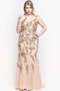 Robe de bal naturel appliques de col en v avec manche courte avec manche épeules enveloppants - 1