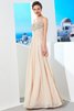 Ärmelloses Spaghetti Träger Reißverschluss Anständiges Abendkleid aus Chiffon - 4