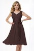Normale Taille A-Linie Prinzessin Drapiertes Brautjungfernkleid aus Chiffon - 10