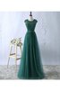 Ärmelloses Prinzessin Normale Taille Bodenlanges Abendkleid aus Tüll - 1