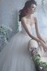 Herz-Ausschnitt rückenfreies Tüll Brautkleid mit Blume mit Sweep zug - 4