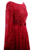 Mitte Rücken Vintage Modern vielschichtiges Abendkleid mit Spitze mit Kristall - 4