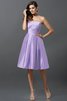 Robe demoiselle d'honneur courte naturel manche nulle a-ligne au niveau de genou - 19