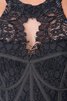 Ärmellos Schlüsselloch Rücken A-Line plissiertes schlichtes Brautjungfernkleid mit Bordüre - 4