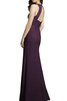 Robe demoiselle d'honneur v encolure maillot trou serre en satin - 2