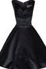 A Linie Satin Reißverschluss knielanges Cocktailkleid mit gekappten Ärmeln mit Empire Taille - 1