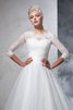 Dreiviertel Länge Ärmeln Duchesse-Linie Organza Bodenlanges Sittsames Brautkleid - 7