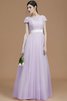 A Linie Prinzessin Normale Taille Brautjungfernkleid mit Schleife mit Gürtel - 26
