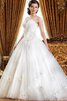 Robe de mariée naturel textile en tulle croisade col en forme de cœur de mode de bal - 1
