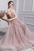 Robe de bal a-ligne jusqu'au sol en salle magnifique avec perle - 6