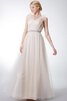 Robe demoiselle d'honneur distinguee simple romantique avec perle textile en tulle - 4