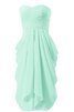 Robe demoiselle d'honneur naturel bref manche nulle au drapée fermeutre eclair - 1
