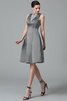 Robe demoiselle d'honneur en satin de lotus avec zip manche nulle de princesse - 27