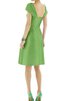 Queen neckline A-Line Satin plissiertes knielanges Brautjungfernkleid - 2