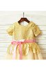 Tüll A-Linie Normale Taille Schaufel-Ausschnitt Prinzessin Blumenmädchenkleid - 4