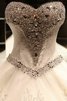 Abito da sposa in tulle lunghi a terra cinghia in rilievo con perline attraente - 3