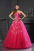 Ärmelloses Natürliche Taile Bodenlanges Quinceanera Kleid mit Applike mit Herz-Ausschnitt - 1