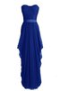 Abito da Damigella Naturale in Chiffon Senza Maniche moda Asimmetrici A-Line - 15