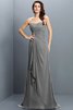 Ärmelloses Chiffon Sweep train Brautjungfernkleid mit Rücken Schnürung mit Plissierungen - 27