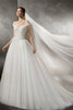 Klassisches Tolle Bezauberndes Brautkleid ohne Ärmeln mit Applike - 2